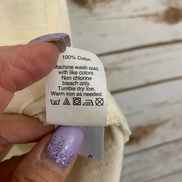 Madewell Cream Cropped Blue Wave Cropped Top - Picture 5 of 5